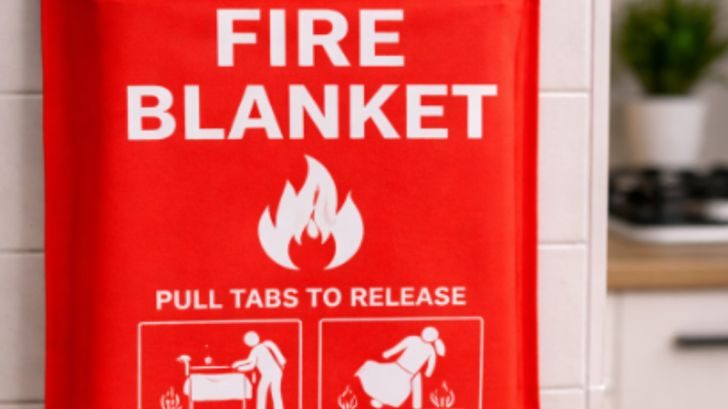 An image of an emergency fire blanket.